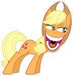  applejack_(mlp) braid creepy cutie_mark equine female feral friendship_is_magic fruit hair hat hentai_woody hi_res horse mammal meme my_little_pony nightmare_fuel open_mouth pony rape_face smile solo vector what zutheskunk 