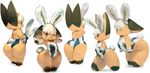 animal_ears arched_back ass bare_back bent_over bow bunnysuit fake_animal_ears fox furry highres huge_ass koki_(ryoushikiha) one_eye_closed original simple_background smile tail thick_thighs thighs white_background white_hair wide_hips yellow_eyes 