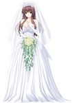  bouquet bridal_veil dress flower kuroda_akimi shirotsuka_hina veil wedding_blue wedding_dress 
