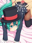  ass bdsm bondage bound buttjob censored cuffs cum cum_on_ass cum_on_body cum_on_lower_body fishnet_legwear fishnet_stockings fishnets handcuffs hat hatsune_miku highres huge_ass magician miracle_paint_(vocaloid) tachimi_(basue) tears top_hat vocaloid 