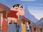  1boy 1girl animated animated_gif crayon_shin-chan lowres money nohara_shinnosuke qvga stone 