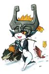  cheese chibi fish fishing_rod imp imp_midna midna nintendo pointy_ears pumpkin red_eyes the_legend_of_zelda the_legend_of_zelda:_twilight_princess twilight_princess wolf_link 