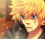  artist_request black_coat_(kingdom_hearts) blonde_hair blood blue_eyes gloves hand_on_another's_cheek hand_on_another's_face kingdom_hearts kingdom_hearts_358/2_days lowres open_mouth pov roxas solo_focus spoilers tears xion_(kingdom_hearts) 