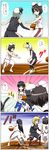  4koma basketball comic highres houraisan_kaguya inaba_tewi konpaku_youmu multiple_girls rumia seren_(staphy) touhou translation_request 