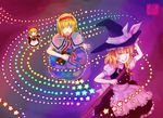  alice_margatroid blonde_hair book braid broom danmaku doll frills hat kirisame_marisa maarika magician multiple_girls ribbon star touhou witch witch_hat 