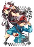  1girl bad_id bad_pixiv_id bag baseball_cap brown_eyes brown_hair green_eyes hat holding holding_poke_ball poke_ball poke_ball_(generic) pokemon pokemon_(game) pokemon_bw ponytail touko_(pokemon) touya_(pokemon) yomo_(ym) 