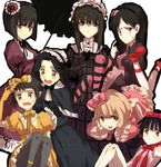  ano_maki black_hair blonde_hair blush bokurano brown_hair emi_(emi43) everyone gloves gothic gothic_lolita honda_chizuru komoda_takami lolita_fashion machi_youko multiple_girls nakarai_mako ribbon thighhighs tokosumi_aiko ushiro_kana 