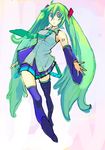  bad_id bad_pixiv_id detached_sleeves green_hair hatsune_miku kitayama long_hair necktie solo thighhighs twintails vocaloid 