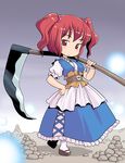  bad_id bad_pixiv_id chibi ghost hinemosu_notari onozuka_komachi red_hair scythe short_hair solo touhou 