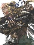  blonde_hair gensou_suikoden gensou_suikoden_v kyle_(suikoden) lowres male_focus sakishima_(irregular_colors) solo sword weapon 