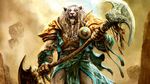  aleksi_briclot anthro armor beast biceps detailed feline lion magic_the_gathering male mammal muscles planeswalker solo wallpaper warrior weapon wizards_of_the_coast 