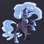  black_fur blue_eyes blue_hair cutie_mark equine female feral friendship_is_magic fur hair helmet horn horse long_hair mammal mi-eau mio my_little_pony necklace nightmare_moon_(mlp) pattern_background pony shoes solo winged_unicorn wings xxmioxx 