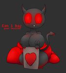  &lt;3 big_breasts binding_of_isaac breasts demon devil_beggar english_text female horn huge_breasts huztar looking_at_viewer nipples nude plain_background solo 