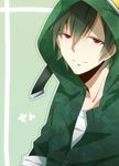  bad_id bad_pixiv_id green_hair hood hoodie kagerou_project kuruwa223 male_focus red_eyes seto_kousuke solo vocaloid 