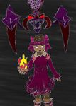  annie bear cho&#039;gath cho'gath dress female fire horn mammal mr pink purple purple_body red red_eyes scared shadow tibbers 