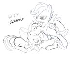  apple_bloom_(mlp) black_and_white cub cunnilingus cutie_mark_crusaders_(mlp) english_text equine female feral friendship_is_magic group horn horse lesbian licking mammal monochrome my_little_pony oral oral_sex pegasus pony scootaloo_(mlp) sex sketch sweetie_belle_(mlp) teats text tongue unicorn vaginal wings young 