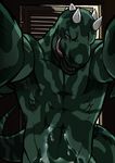  after_sex biceps closet cum cum_on_stomach door dragon first_person_view gaze green_eyes green_skin horn invalid_color looking_at_viewer male messy muscles nude out pecs pose reptile rio scales scalie shadow solo teeth tongue tongue_out unknown_artist 