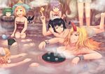  alcohol amekosame ass bare_shoulders barefoot bathing black_hair black_wings blonde_hair breasts brown_eyes bubble bucket choko_(cup) cleavage cuffs cup curious detached_sleeves feet floating floating_breasts green_eyes green_hair horn hoshiguma_yuugi in_bucket in_container inubashiri_momiji kaenbyou_rin kisume komeiji_koishi komeiji_satori kurodani_yamame large_breasts long_hair lying mizuhashi_parsee multiple_girls naked_towel nude on_stomach onsen pink_hair pointy_ears red_eyes reiuji_utsuho sake shackles shameimaru_aya short_hair sitting skull smile soles steam tail third_eye toes tokkuri touhou towel towel_on_head tray wings wolf_tail wooden_bucket 