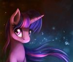  abstract_background aeronjvl equine female feral friendship_is_magic hair horn horse looking_at_viewer mammal multi-colored_hair my_little_pony pony purple_eyes smile solo twilight_sparkle_(mlp) unicorn 