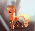  blonde_hair cowboy_hat cutie_mark equine female feral freckles friendship_is_magic green_eyes hair hat horse looking_at_viewer machine mammal mechanical my_little_pony pony robot solo underpable 