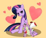  chocolate cub cutie_mark dragon duo equine female feral flower friendship_is_magic hair horn horse jiayi male mammal my_little_pony plain_background pony purple_eyes purple_hair purple_scales shaded spike_(mlp) twilight_sparkle_(mlp) two_tone_hair unicorn young 