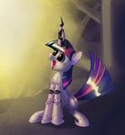  female feral friendship_is_magic hair happy horn horse machine mammal mechanical multi-colored_hair my_little_pony pony purple_eyes robot sitting smile solo twilight_sparkle_(mlp) underpable 