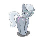  cub cutie_mark equine eyewear female feral friendship_is_magic glasses hair horse looking_back mammal my_little_pony panties plain_background pony presenting presenting_hindquarters purple_eyes silver_spoon_(mlp) solo two_tone_hair underwear wolf_nanaki_(artist) young 