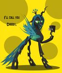  cheese english_text fangs female feral friendship_is_magic gree_hair green_eyes green_hair hair holes horn long_hair mammal mouse my_little_pony queen_chrysalis_(mlp) rodent swiss_cheese text underpable wings 