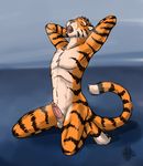  barbs encasement eyes_closed feline feline_penis goo hufnaar kneeling male mammal penis rubber sequence solo stripes tiger transformation 