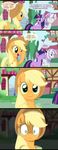  blonde_hair blue_eyes comic cowboy_hat cutie_mark dialog dialogue english_text equine eye_contact eyes_closed female feral friendship_is_magic fur green_eyes grey_fur group hair hat horn horse kumkrum mammal my_little_pony open_mouth orange_fur outside pony purple_eyes purple_fur saddle_bag saddlebag star_sparkle_(mlp) tears text twilight_sparkle_(mlp) twilight_velvet_(mlp) two_tone_hair unicorn 