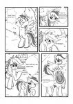  anus apple applejack_(mlp) black_and_white bucket comic cowboy_hat cutie_mark dialog dialogue duo english_text equine female fence feral freckles friendship_is_magic fruit hat horse kyokimute mammal money monochrome my_little_pony pegasus plain_background pony rainbow_dash_(mlp) text tree white_background wings wood 