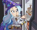  blue_hair can cape chinese_food chips clothing female fish fridge friendship_is_magic hair hat human humanized looking_at_viewer mammal marine my_little_pony not_furry ric-m soda solo star trixie_(mlp) two_tone_hair wizard_hat 