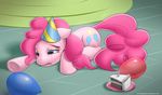  bioniclegahlok blue_eyes cake candle cutie_mark equine female feral food friendship_is_magic fur hair horse inside mammal my_little_pony party_hat pink_fur pink_hair pinkie_pie_(mlp) plate pony sad solo tears 
