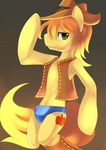  anthrofied apple boots braeburn_(mlp) bulge cutie_mark ende equine friendship_is_magic fruit gay green_eyes hat horse looking_at_viewer male mammal mane my_little_pony pony solo underwear vest 