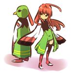  &lt;o&gt;_&lt;o&gt; ahoge back-to-back costume gen_2_pokemon hitec long_hair moemon personification pokemon pokemon_(creature) red_hair sleeves_past_wrists thighhighs xatu zettai_ryouiki 