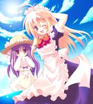  cloud day hat maid multiple_girls original sky tsuchiyama_niu 