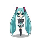  animated animated_gif aqua_hair aqua_neckwear hatsune_miku long_hair lowres maid_koubou necktie solo thighhighs twintails very_long_hair vocaloid 