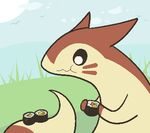  aliasing ambiguous_gender ferret food furret hidden_mudkip long_tail mammal mustelid nintendo om_nom_nom outside pok&#233;mon pok&eacute;mon sashimi solo sushi video_games 