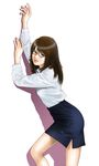  copyright_request glasses highres na-arai office_lady pencil_skirt skirt solo 
