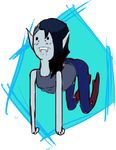  ai-alchemy biting_lip black_hair clothing female floating hair marceline solo vampire 