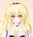  blonde_hair breasts highres kami_jigen_game_neptune_v large_breasts long_hair looking_at_viewer neptune_(series) open_mouth orange_eyes sarvuant solo symbol-shaped_pupils yellow_heart 