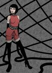  1girl black_hair boots dc_comics doom_patrol female full_body gloves high_heel_boots high_heels lipstick madame_rouge makeup pixiv_thumbnail resized short_hair solo standing umibito 