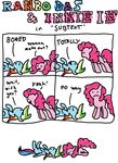  burn comic dialog dialogue english_text equine female feral friendship_is_magic hair horse mammal multi-colored_hair my_little_pony pinkie_pie_(mlp) pony rainbow_dash_(mlp) rainbow_hair stated_homosexuality text thelastgherkin 