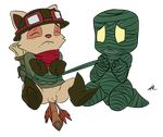  amumu anal anal_penetration bound c0nnerc00n gay insertion league_of_legends male mummy penetration penis teemo undead unhappy yordle 