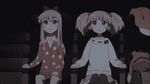  animated animated_gif blush bow catching cinema failure hair hair_bobbles hair_bow hair_ornament lowres movie_theater multiple_girls open_mouth purple_hair short short_hair smile theater toshinou_kyouko twintails watching yoshikawa_chinatsu yuri yuru_yuri 