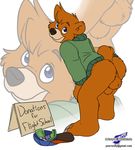  anthro balls bear bottomless butt clothed clothing condom cub disney grizzly_bear half-dressed hat inviting kit_cloudkicker male mammal money sheath solo sweater talespin wolfblade young 