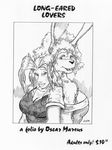  big_breasts breasts clothing cover curly_hair dress elf english_text female freckles greyscale hair lagomorph long_ears long_hair looking_at_viewer mammal monochrome oscar_marcus pointy_ears rabbit text 