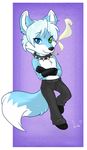 anthro artic blue canine chaoticicewolf chibi cigarette collar cute fur hair heterochromia looking_at_viewer male mammal smoking spiked_collar unknown_artist wolf wolfy 