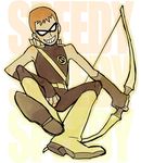  1boy arrow boots bow_(weapon) cartoon_network characte_name character_name dc_comics domino_mask full_body grin male male_focus mask pixiv_thumbnail quiver resized roy_harper smile solo speedy teen_titans usshi weapon yellow_shoes 