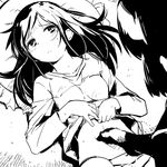  aragaki_ayase blush gokou_ruri greyscale long_hair lying monochrome multiple_girls on_back ore_no_imouto_ga_konna_ni_kawaii_wake_ga_nai pillow sketch sweat watarai_keiji 